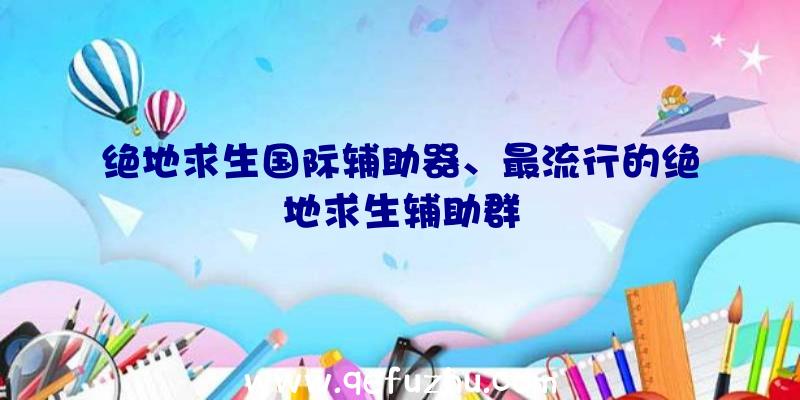 绝地求生国际辅助器、最流行的绝地求生辅助群