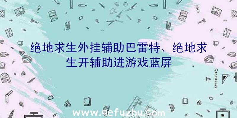 绝地求生外挂辅助巴雷特、绝地求生开辅助进游戏蓝屏