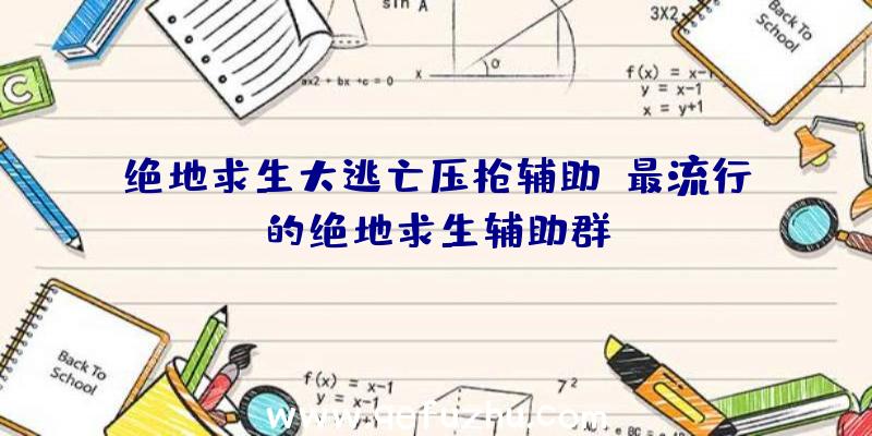 绝地求生大逃亡压枪辅助、最流行的绝地求生辅助群