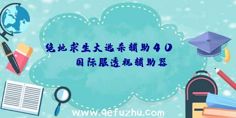 绝地求生大逃杀辅助40、pubg国际服透视辅助器