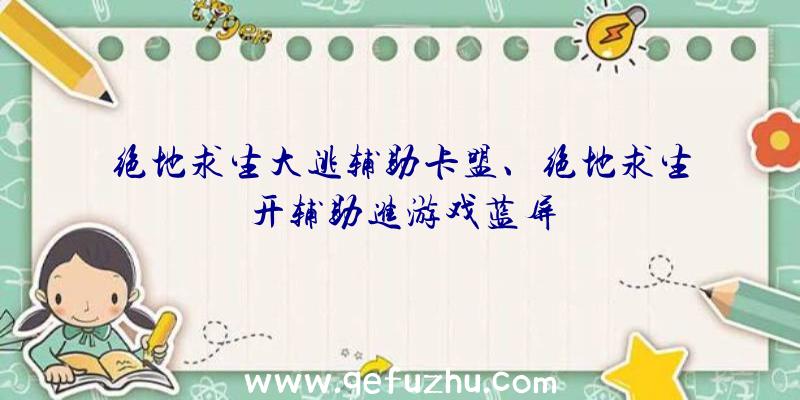 绝地求生大逃辅助卡盟、绝地求生开辅助进游戏蓝屏