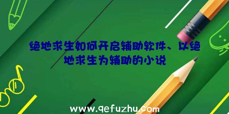 绝地求生如何开启辅助软件、以绝地求生为辅助的小说