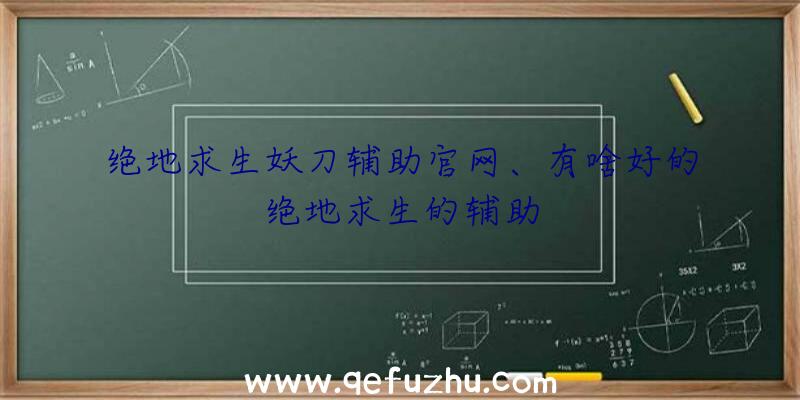 绝地求生妖刀辅助官网、有啥好的绝地求生的辅助