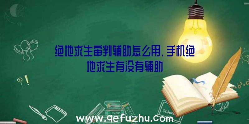 绝地求生审判辅助怎么用、手机绝地求生有没有辅助