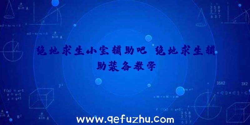 绝地求生小宝辅助吧、绝地求生辅助装备教学