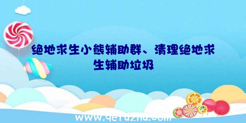 绝地求生小熊辅助群、清理绝地求生辅助垃圾