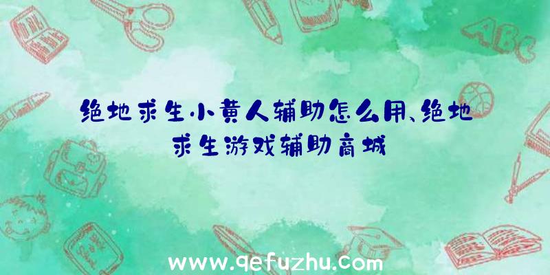 绝地求生小黄人辅助怎么用、绝地求生游戏辅助商城