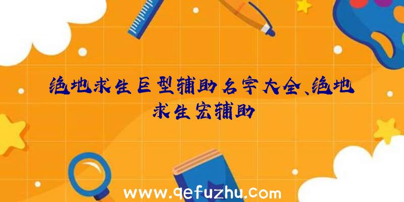 绝地求生巨型辅助名字大全、绝地求生宏辅助