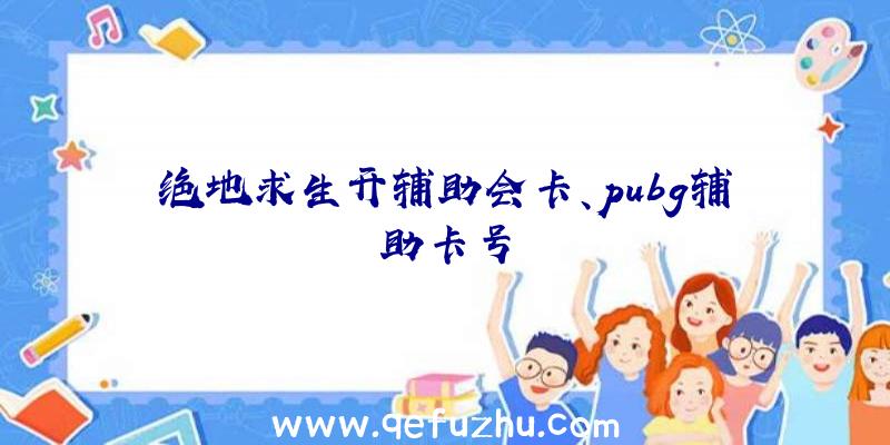 绝地求生开辅助会卡、pubg辅助卡号