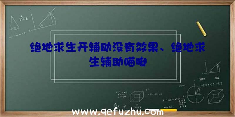 绝地求生开辅助没有效果、绝地求生辅助瞄脚