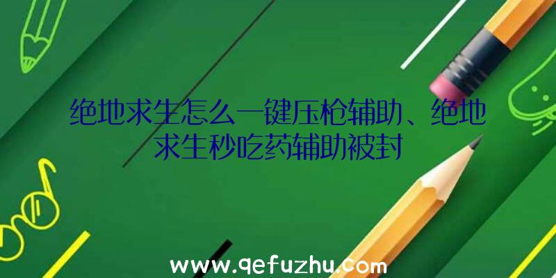 绝地求生怎么一键压枪辅助、绝地求生秒吃药辅助被封