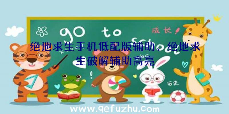 绝地求生手机低配版辅助、绝地求生破解辅助高亮