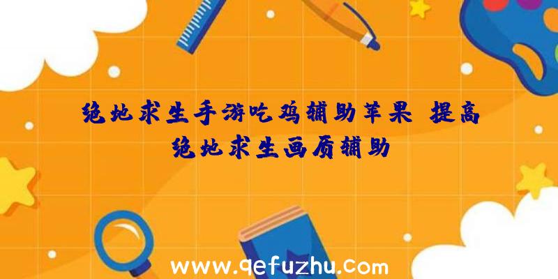 绝地求生手游吃鸡辅助苹果、提高绝地求生画质辅助