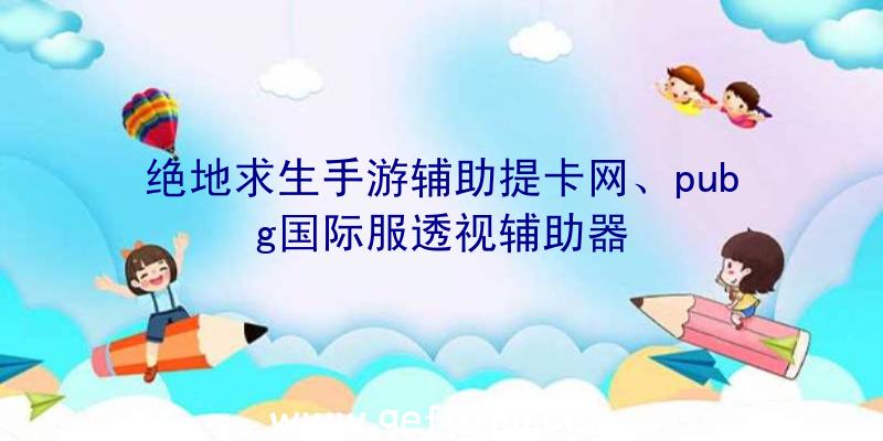 绝地求生手游辅助提卡网、pubg国际服透视辅助器