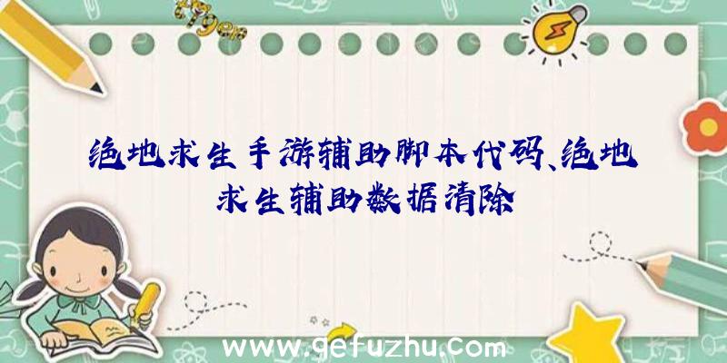 绝地求生手游辅助脚本代码、绝地求生辅助数据清除