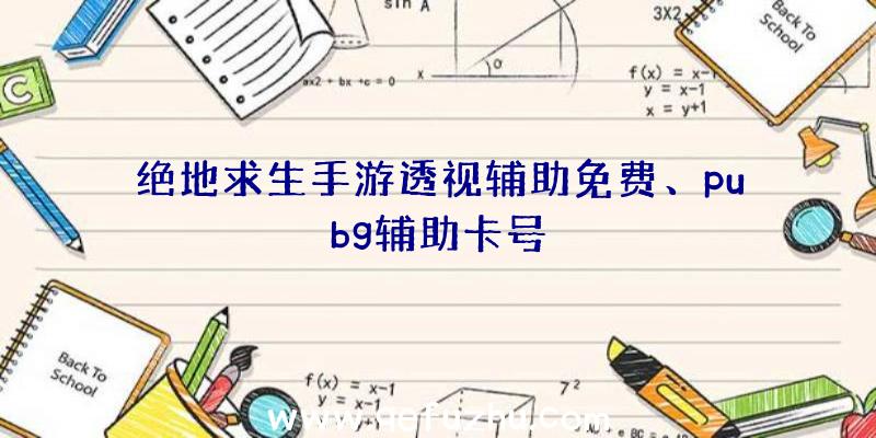 绝地求生手游透视辅助免费、pubg辅助卡号