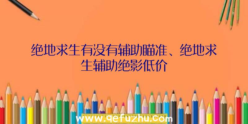 绝地求生有没有辅助瞄准、绝地求生辅助绝影低价