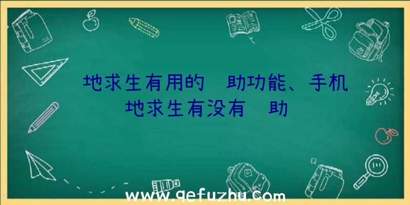 绝地求生有用的辅助功能、手机绝地求生有没有辅助