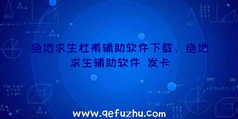 绝地求生杜甫辅助软件下载、绝地求生辅助软件