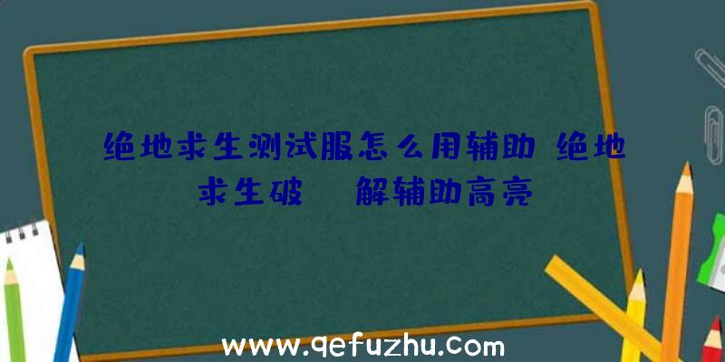 绝地求生测试服怎么用辅助、绝地求生破解辅助高亮