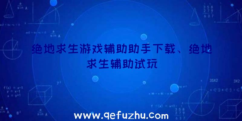 绝地求生游戏辅助助手下载、绝地求生辅助试玩