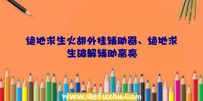 绝地求生火胡外挂辅助器、绝地求生破解辅助高亮