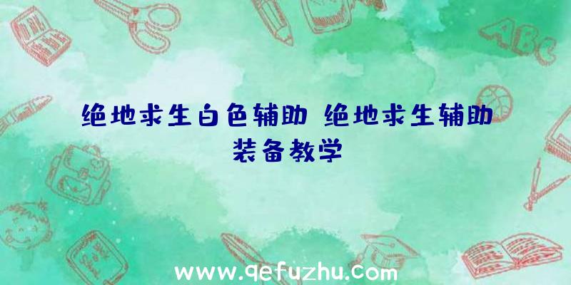 绝地求生白色辅助、绝地求生辅助装备教学