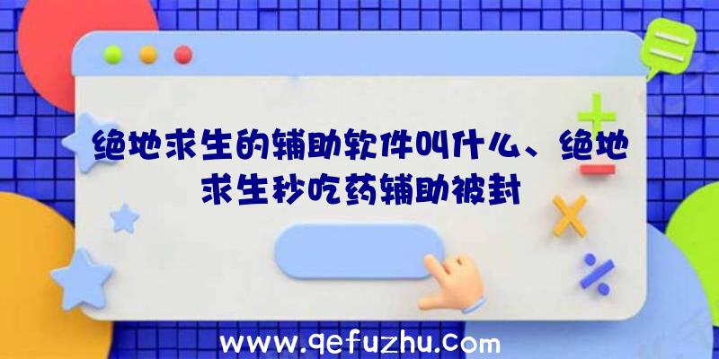 绝地求生的辅助软件叫什么、绝地求生秒吃药辅助被封