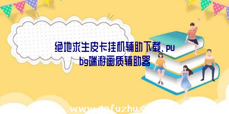 绝地求生皮卡挂机辅助下载、pubg端游画质辅助器