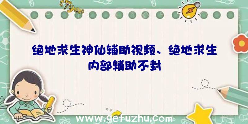 绝地求生神仙辅助视频、绝地求生内部辅助不封