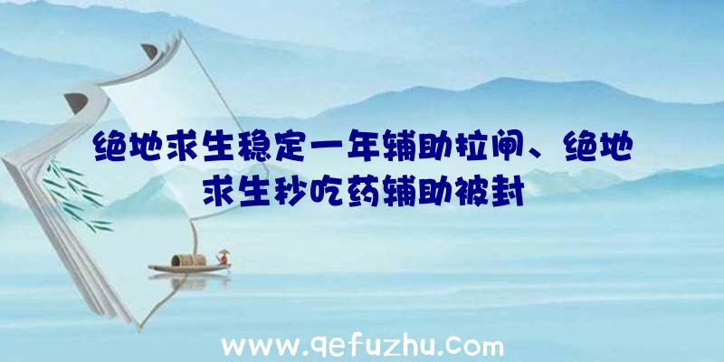 绝地求生稳定一年辅助拉闸、绝地求生秒吃药辅助被封