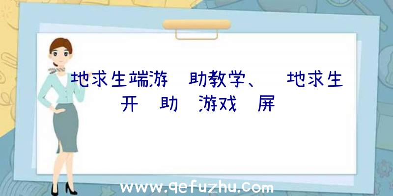 绝地求生端游辅助教学、绝地求生开辅助进游戏蓝屏