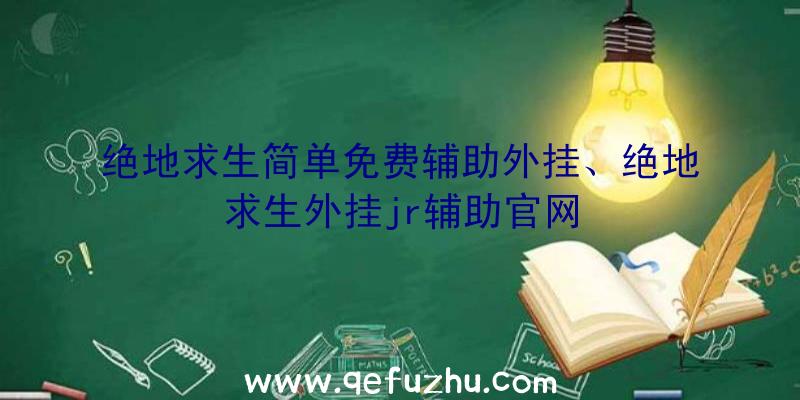 绝地求生简单免费辅助外挂、绝地求生外挂jr辅助官网