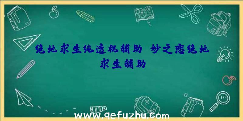 绝地求生纯透视辅助、妙之恋绝地求生辅助