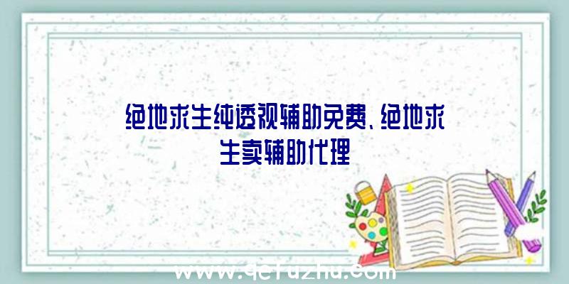 绝地求生纯透视辅助免费、绝地求生卖辅助代理