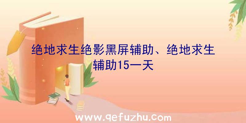 绝地求生绝影黑屏辅助、绝地求生辅助15一天