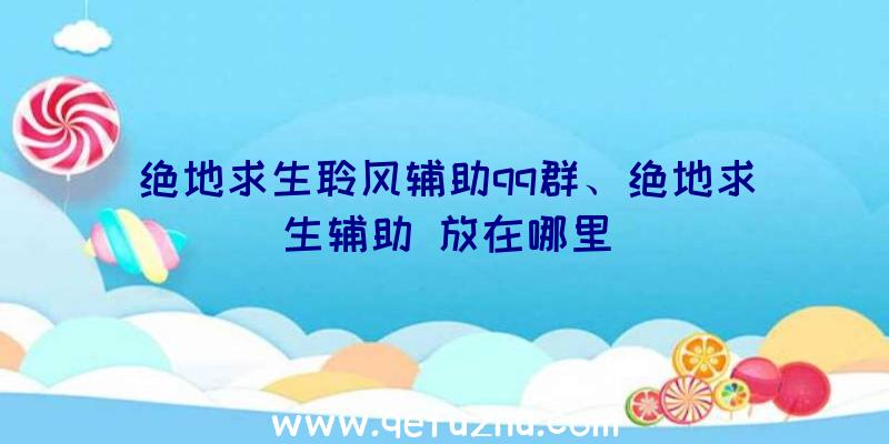 绝地求生聆风辅助qq群、绝地求生辅助