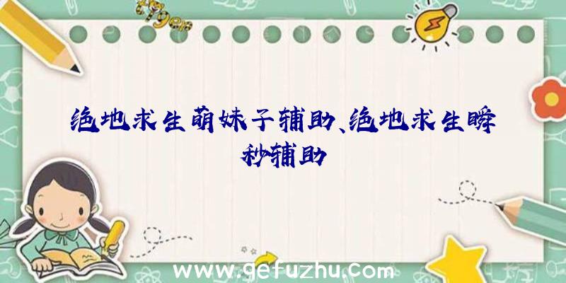 绝地求生萌妹子辅助、绝地求生瞬秒辅助