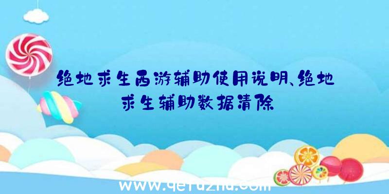 绝地求生西游辅助使用说明、绝地求生辅助数据清除