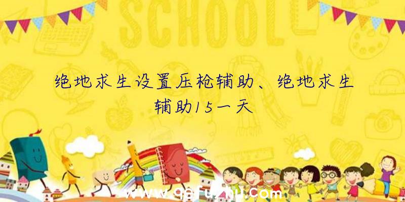 绝地求生设置压枪辅助、绝地求生辅助15一天