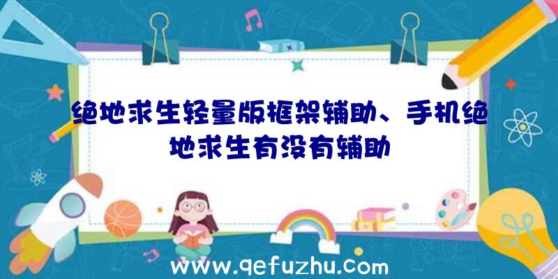 绝地求生轻量版框架辅助、手机绝地求生有没有辅助