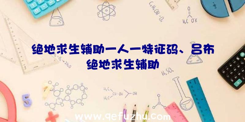 绝地求生辅助一人一特征码、吕布绝地求生辅助