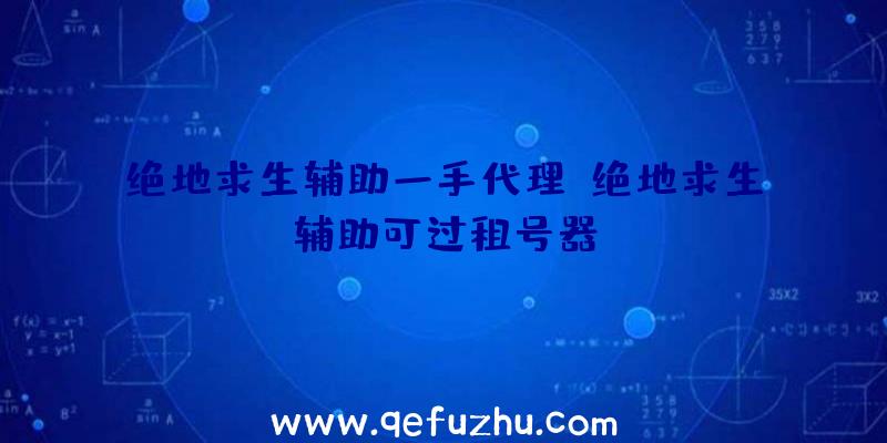 绝地求生辅助一手代理、绝地求生辅助可过租号器