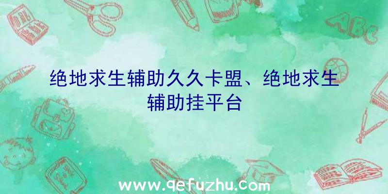 绝地求生辅助久久卡盟、绝地求生辅助挂平台