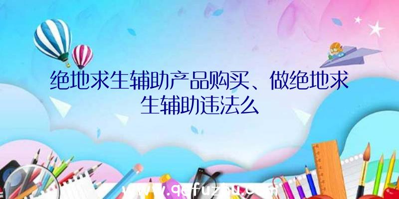 绝地求生辅助产品购买、做绝地求生辅助违法么