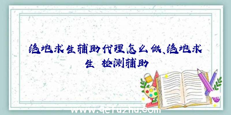 绝地求生辅助代理怎么做、绝地求生