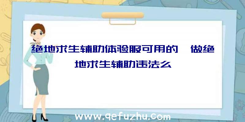 绝地求生辅助体验服可用的、做绝地求生辅助违法么