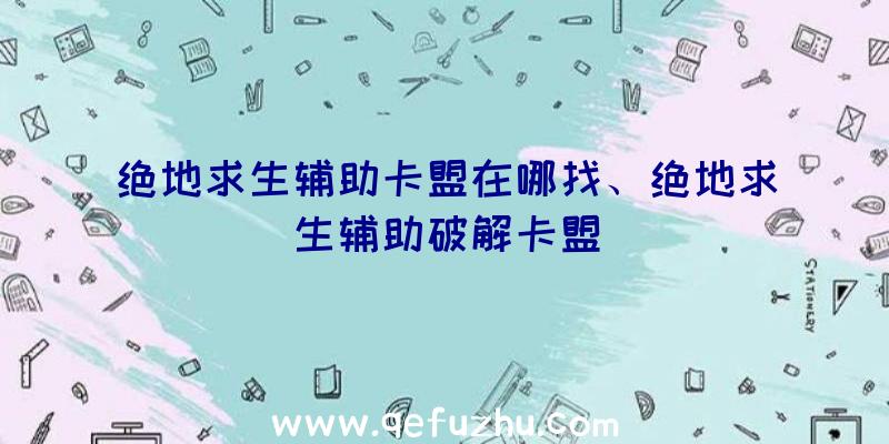 绝地求生辅助卡盟在哪找、绝地求生辅助破解卡盟