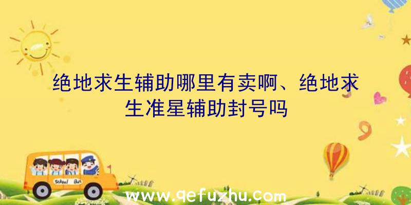 绝地求生辅助哪里有卖啊、绝地求生准星辅助封号吗