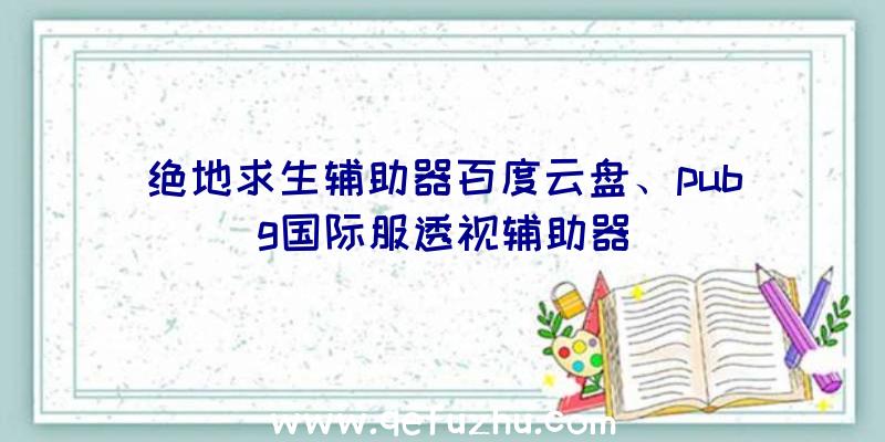 绝地求生辅助器百度云盘、pubg国际服透视辅助器